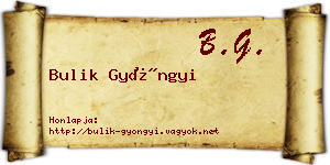 Bulik Gyöngyi névjegykártya